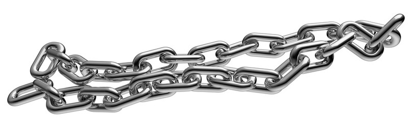 Obraz premium Silver chain isolated on a transparent background. 3D render.