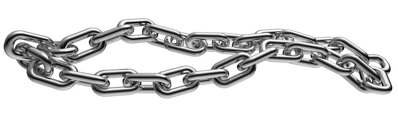 Obraz premium Silver chain isolated on a transparent background. 3D render.