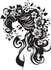 Gothic Grace Refined Abstract Woman Face Vector Graphic Ink Noir Serenade Stylish Vector Graphics of Black Woman Face