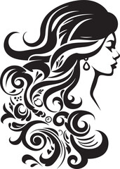 Obsidian Essence Contemporary Black Woman Face Vector Element Silent Silhouette Elegant Abstract Woman Face Vector Symbol