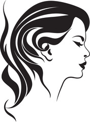 Midnight Muse Elegant Abstract Woman Face Vector Graphic Sleek Noir Portrait Modern Vector Design of Black Woman Face