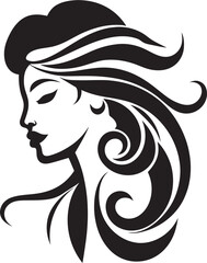 Sleek Shadow Portrait Refined Abstract Woman Face Vector Element Dark Reflections Stylish Abstract Woman Face Vector Symbol