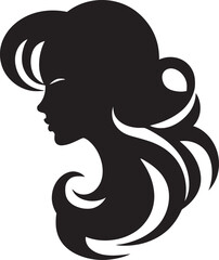 Dark Reflections Stylish Abstract Woman Face Vector Symbol Nocturnal Identity Minimalistic Black Woman Face Icon