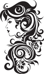 Gothic Grace Stylish Abstract Woman Face Icon Silent Silhouette Modern Abstract Woman Face Vector Graphic
