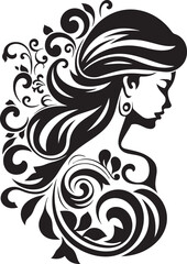 Sleek Shadow Profile Elegant Black Woman Face Vector Art Chic Noir Portrait Contemporary Abstract Woman Face Design