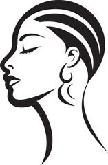 Enigma Essence Modern Vector Design of Black Woman Face Mystic Muse Sophisticated Abstract Woman Face Vector Graphic