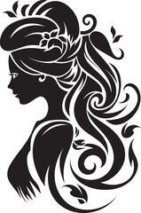 Dark Reflections Refined Abstract Woman Face Design Sleek Shadow Profile Intriguing Vector Design of Black Woman Face
