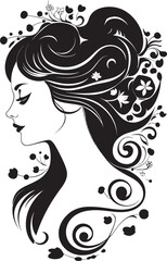 Sleek Shadow Profile Intriguing Vector Design of Black Woman Face Chic Noir Portrait Elegant Abstract Woman Face Graphic