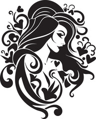 Obsidian Elegance Contemporary Vector Design of Black Woman Face Silhouette Serenade Intriguing Black Woman Face Symbol