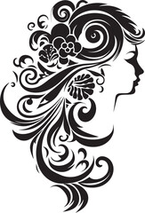 Fototapeta premium Midnight Serenity Chic Abstract Woman Face Vector Design Obsidian Elegance Abstract Black Woman Face Vector Graphic