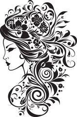 Ink Enigma Contemporary Vector Design of Black Woman Face Shadowed Serenity Minimalistic Abstract Woman Face Vector