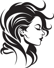 Dark Reflections Refined Abstract Woman Face Vector Symbol Nocturnal Identity Stylish Vector Graphics of Black Woman Face