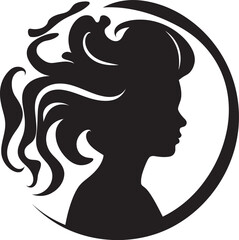 Chic Contours Stylish Abstract Woman Face Graphic Obsidian Opulence Contemporary Vector Design of Black Woman Face