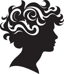 Obsidian Opulence Contemporary Vector Design of Black Woman Face Silhouette Sensation Intriguing Black Abstract Woman Face