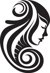 Ethereal Essence Elegant Vector Graphic of Black Woman Face Midnight Majesty Minimalistic Black Abstract Woman Face