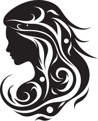 Shadowed Splendor Intriguing Black Woman Face Icon Gothic Glamour Refined Vector Design of Black Woman Face