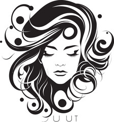 Nocturnal Identity Stylish Vector Graphics of Black Woman Face Ink Noir Impression Contemporary Vector Design of Black Woman Face