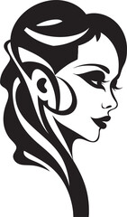 Ink Noir Impression Contemporary Vector Design of Black Woman Face Silent Silhouette Minimalistic Abstract Woman Face Vector Graphic