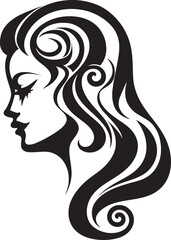 Chic Curves Stylish Vector Design of Black Woman Face Obsidian Obsession Refined Abstract Woman Face Symbol