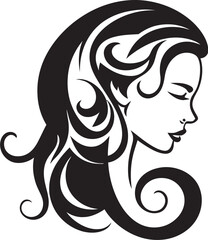 Midnight Muse Minimalistic Black Woman Face Icon Ink Insights Elegant Abstract Woman Face Vector Art