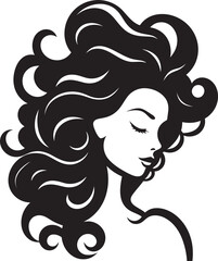 Silent Serenade Modern Abstract Woman Face Icon Mystic Magic Sophisticated Vector Design of Black Woman Face