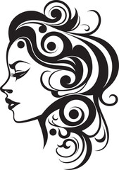 Gothic Gaze Intriguing Black Woman Face Icon Enigma Essence Elegant Abstract Woman Face Vector Element