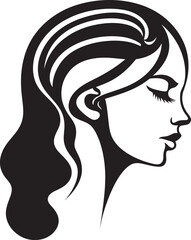 Enigmatic Elegance Refined Black Abstract Woman Face Dark Delight Minimalistic Abstract Woman Face Vector