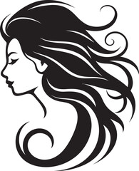 Chic Complexity Elegant Vector Design of Black Woman Face Obsidian Odyssey Contemporary Abstract Woman Face Icon