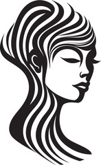 Ink Impressions Elegant Abstract Woman Face Symbol Shadowed Serenity Modern Abstract Woman Face Vector Art