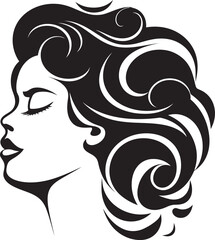 Gothic Glamour Sleek Abstract Woman Face Graphic Silent Symmetry Intriguing Vector Design of Black Woman Face