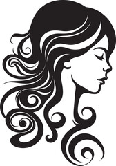 Nocturnal Elegance Chic Abstract Woman Face Icon Enigmatic Enchantment Minimalistic Vector Design of Black Woman Face