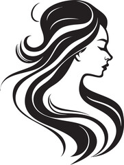 Obsidian Opulence Intriguing Abstract Woman Face Symbol Silhouette Sensation Refined Black Abstract Woman Face