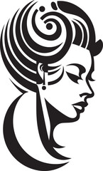 Silhouette Sensation Refined Black Abstract Woman Face Ethereal Essence Stylish Abstract Woman Face Vector Art
