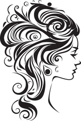 Silent Symphony Refined Abstract Woman Face Vector Element Dark Reflection Sophisticated Vector Graphics of Black Woman Face