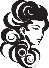 Shadowed Serenity Chic Abstract Woman Face Icon Gothic Goddess Elegant Black Woman Face Vector Element