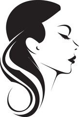 Mystic Monochrome Minimalistic Abstract Woman Face Symbol Nocturnal Elegance Contemporary Black Woman Face Design