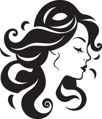 Obsidian Obsession Refined Black Abstract Woman Face Silhouette Secrets Chic Abstract Woman Face Icon