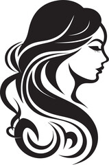 Ink Impressions Minimalistic Black Abstract Woman Face Ethereal Noir Essence Abstract Woman Face Vector Graphic