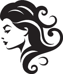 Mystic Muse Intriguing Abstract Woman Face Vector Design Midnight Noir Profile Sophisticated Black Woman Face Icon