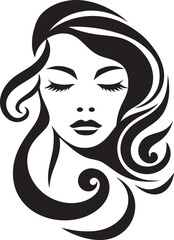 Dark Reflections Chic Abstract Woman Face Vector Symbol Nocturnal Identity Modern Vector Design of Black Woman Face