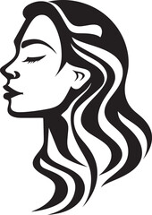 Midnight Mirage Stylish Abstract Woman Face Vector Art Ink Impressions Minimalistic Black Abstract Woman Face