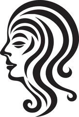 Sleek Shadow Portrait Elegant Black Woman Face Vector Graphic Dark Reflections Chic Abstract Woman Face Vector Symbol