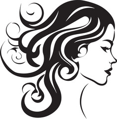 Silent Silhouette Intriguing Black Woman Face Vector Element Gothic Gaze Refined Abstract Woman Face Vector Graphic