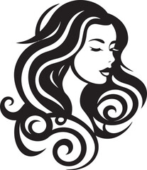 Nocturnal Noir Stylish Abstract Woman Face Vector Art Ink Noir Identity Minimalistic Black Woman Face Icon