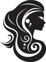 Nocturnal Identity Chic Abstract Woman Face Vector Element Ink Noir Impression Elegant Black Woman Face Vector Symbol