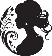 Mystic Muse Stylish Abstract Woman Face Vector Graphic Midnight Noir Profile Refined Vector Graphics of Black Woman Face