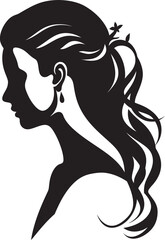 Ink Intrigue Modern Vector Design of Black Woman Face Shadowed Serenity Chic Abstract Woman Face Icon