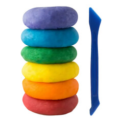 Colorful realistick plasticine collection on white background