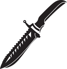 Shadow Strike Sleek Black Combat Knife Vector Stealth Sabre Stylish Abstract Knife Design