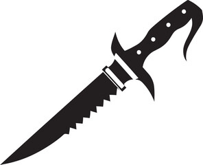 Ink Intruder Contemporary Black Knife Element Shadow Shiv Chic Vector Combat Knife Symbol